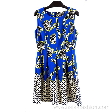 Women's Sleeveless Print Woven Dress